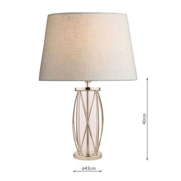 (image for) Laura Ashley Beckworth Small Table Lamp Polished Nickel Glass Base Only